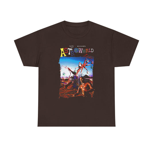 TRAVIS SCOTT, ASTROWORLD T-Shirts, Vintage Rap Tee, Rapper Bootleg Tshirt, Rap Retro - Tshirt, Dark Chocolate Color