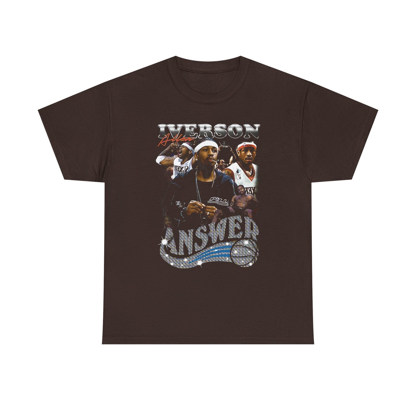 Allen Iverson, Answer, NBA, NCAA, Basket Ball T-Shirt, 76ers Club, Gifts, Souvenir