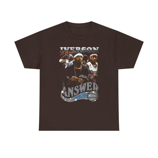 Allen Iverson, Answer, NBA, NCAA, Basket Ball T-Shirt, 76ers Club, Gifts, Souvenir