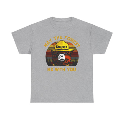 Smokey Bear May The Forest Be with You Sci-Fi Vintage Men's T-Shirt Funny Tee
