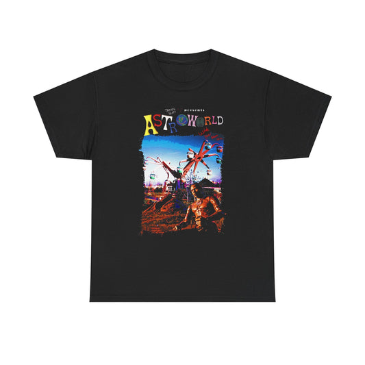 TRAVIS SCOTT, ASTROWORLD T-Shirts, Vintage Rap Tee, Rapper Bootleg Tshirt, Rap Retro - Tshirt, Dark Chocolate Color