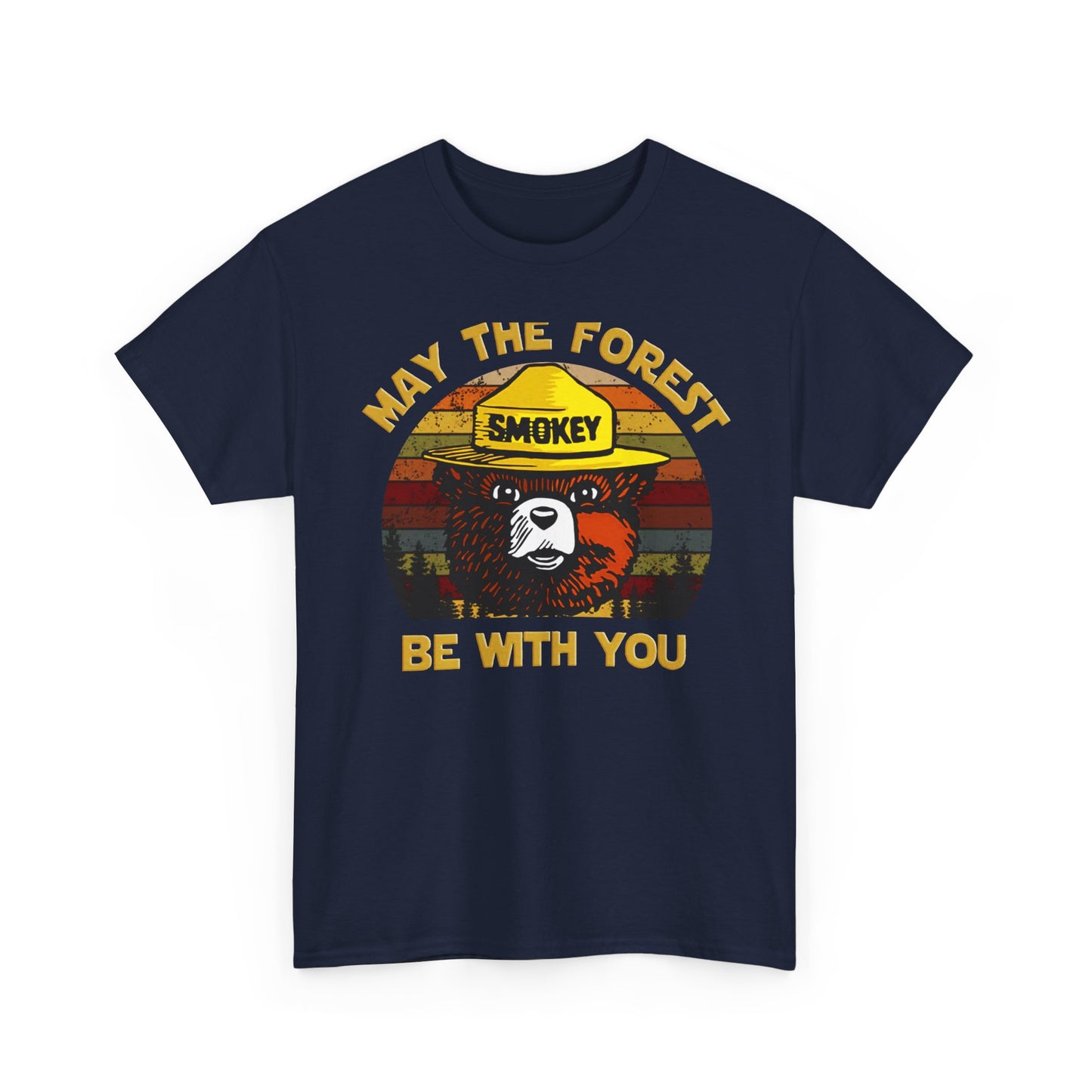 Smokey Bear May The Forest Be with You Sci-Fi Vintage Men's T-Shirt Funny Tee