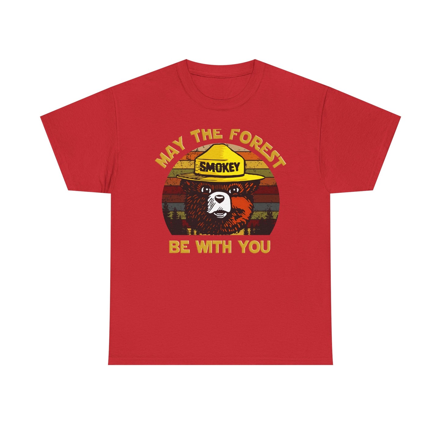 Smokey Bear May The Forest Be with You Sci-Fi Vintage Men's T-Shirt Funny Tee