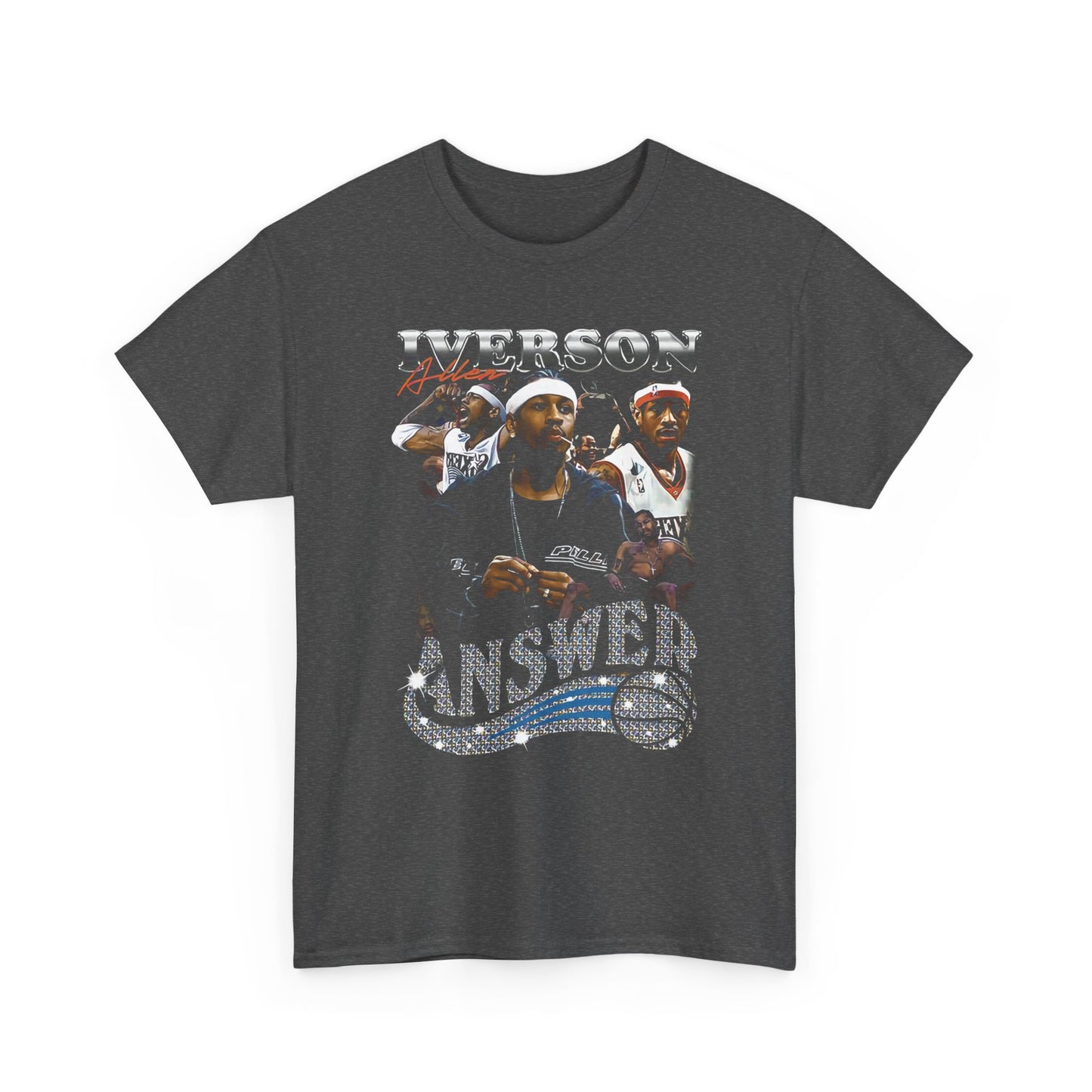 Allen Iverson, Answer, NBA, NCAA, Basket Ball T-Shirt, 76ers Club, Gifts, Souvenir