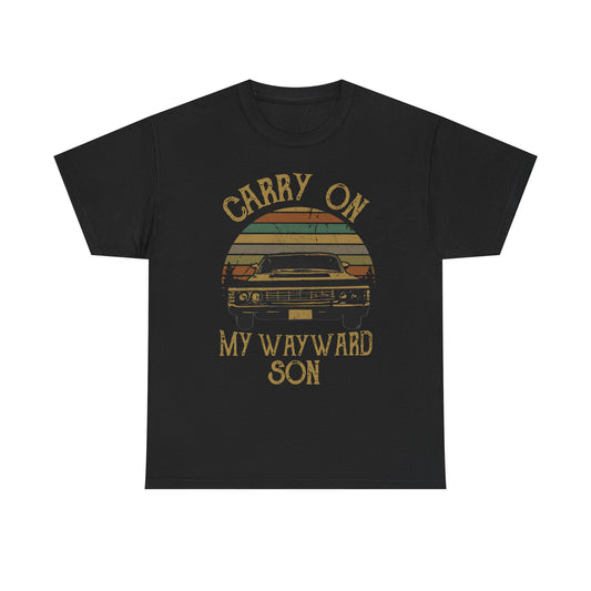 Carry on My Wayward Son Vintage Retro Men's Short Sleeve T Shirt Cotton Tee Top