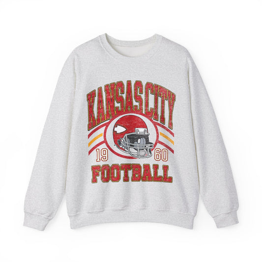 Kansas City Football Sweatshirt, Vintage Style Kansas City Football Crewneck Sweatshirt, Kansas City Sweatshirt, Sunday Football Kansas Fans