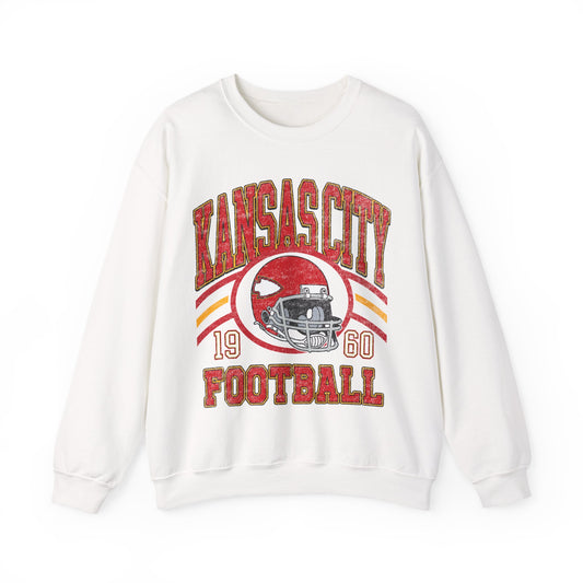 Kansas City Football Sweatshirt, Vintage Style Kansas City Football Crewneck Sweatshirt, Kansas City Sweatshirt, Sunday Football Kansas Fans