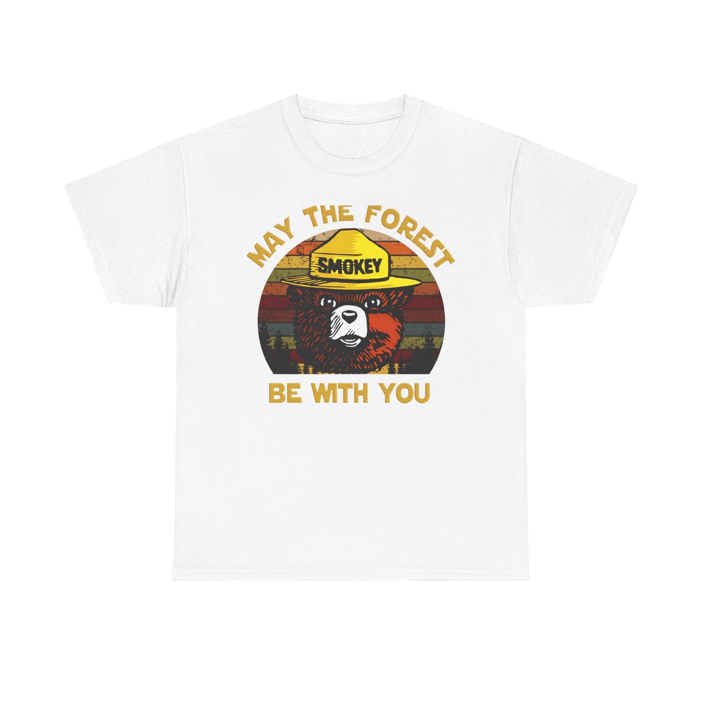 Smokey Bear May The Forest Be with You Sci-Fi Vintage Men's T-Shirt Funny Tee