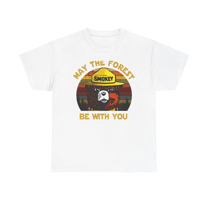 Smokey Bear May The Forest Be with You Sci-Fi Vintage Men's T-Shirt Funny Tee