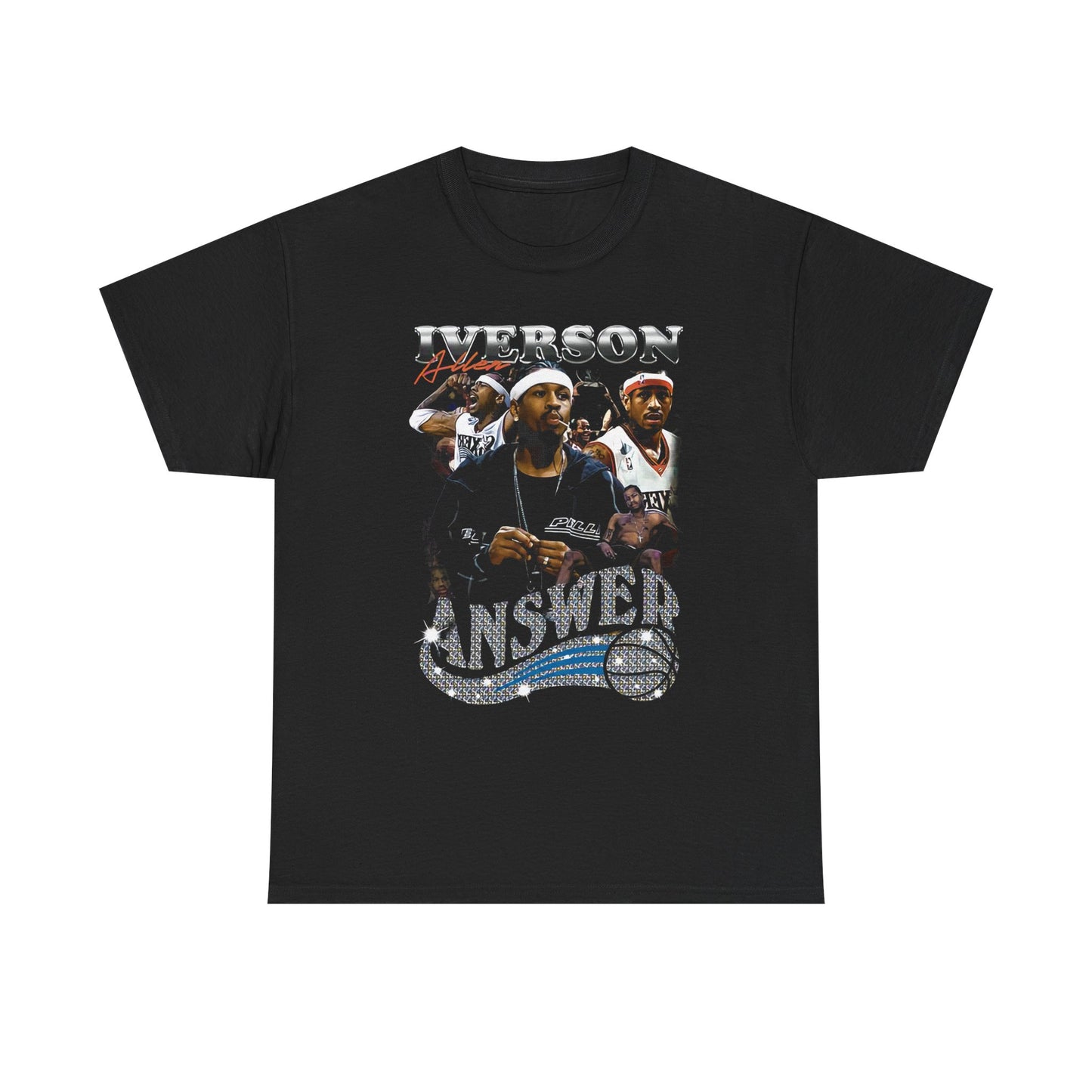 Allen Iverson, Answer, NBA, NCAA, Basket Ball T-Shirt, 76ers Club, Gifts, Souvenir