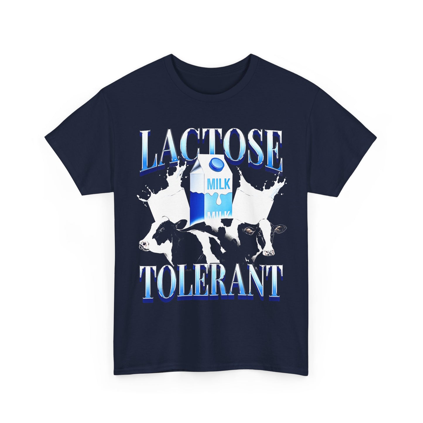Lactose Tolerant Funny Meme Gift T shirt For Friends,Lactose Intolerant Milk LMAO Shirt For Teenager,Cringy Shirts Gen Z Humor Blue Gallon