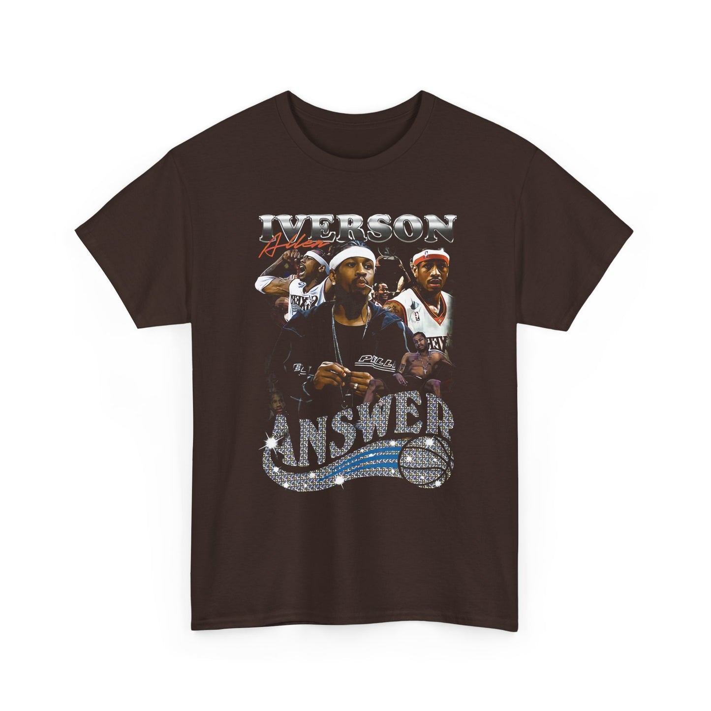 Allen Iverson, Answer, NBA, NCAA, Basket Ball T-Shirt, 76ers Club, Gifts, Souvenir