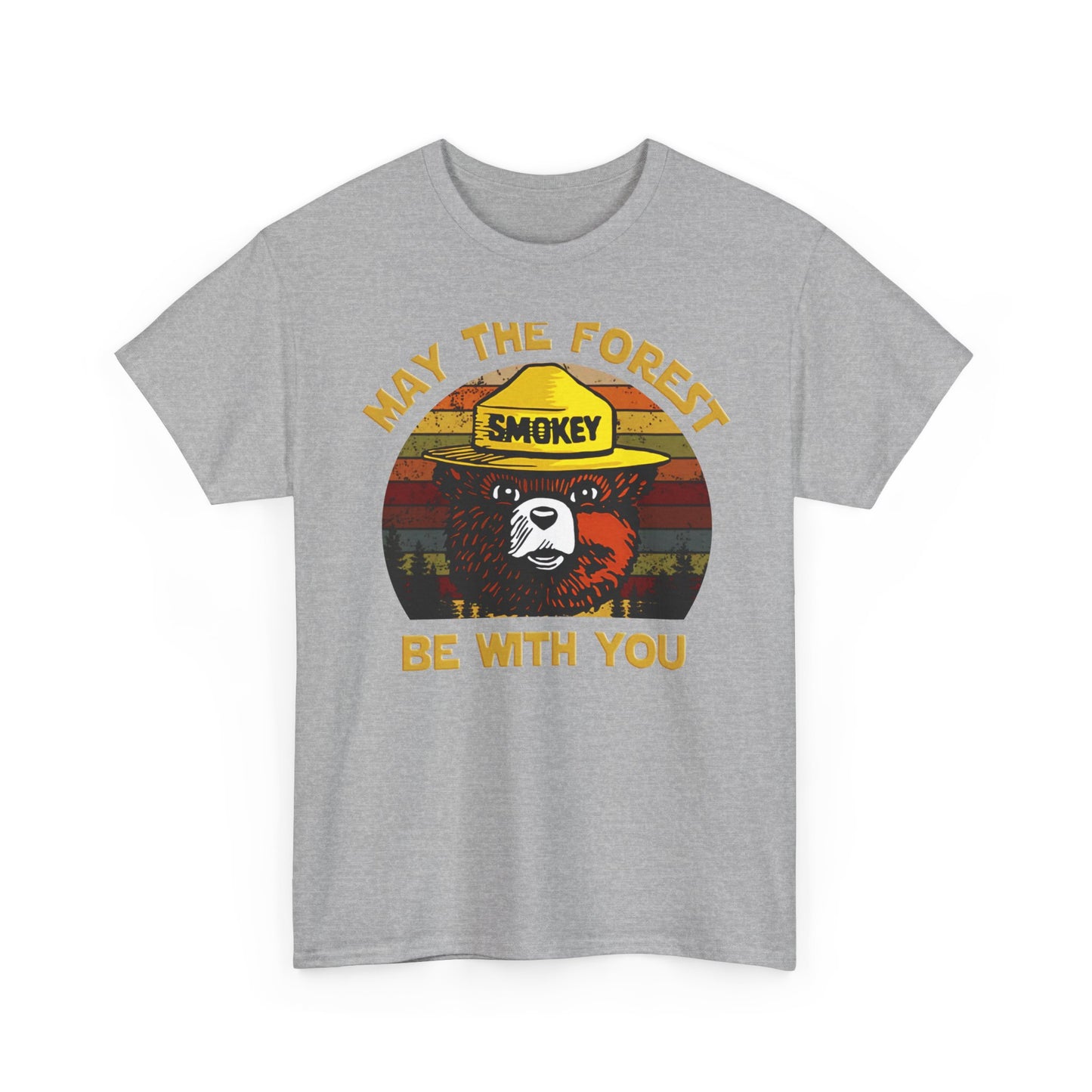 Smokey Bear May The Forest Be with You Sci-Fi Vintage Men's T-Shirt Funny Tee