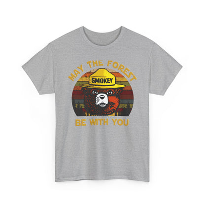 Smokey Bear May The Forest Be with You Sci-Fi Vintage Men's T-Shirt Funny Tee