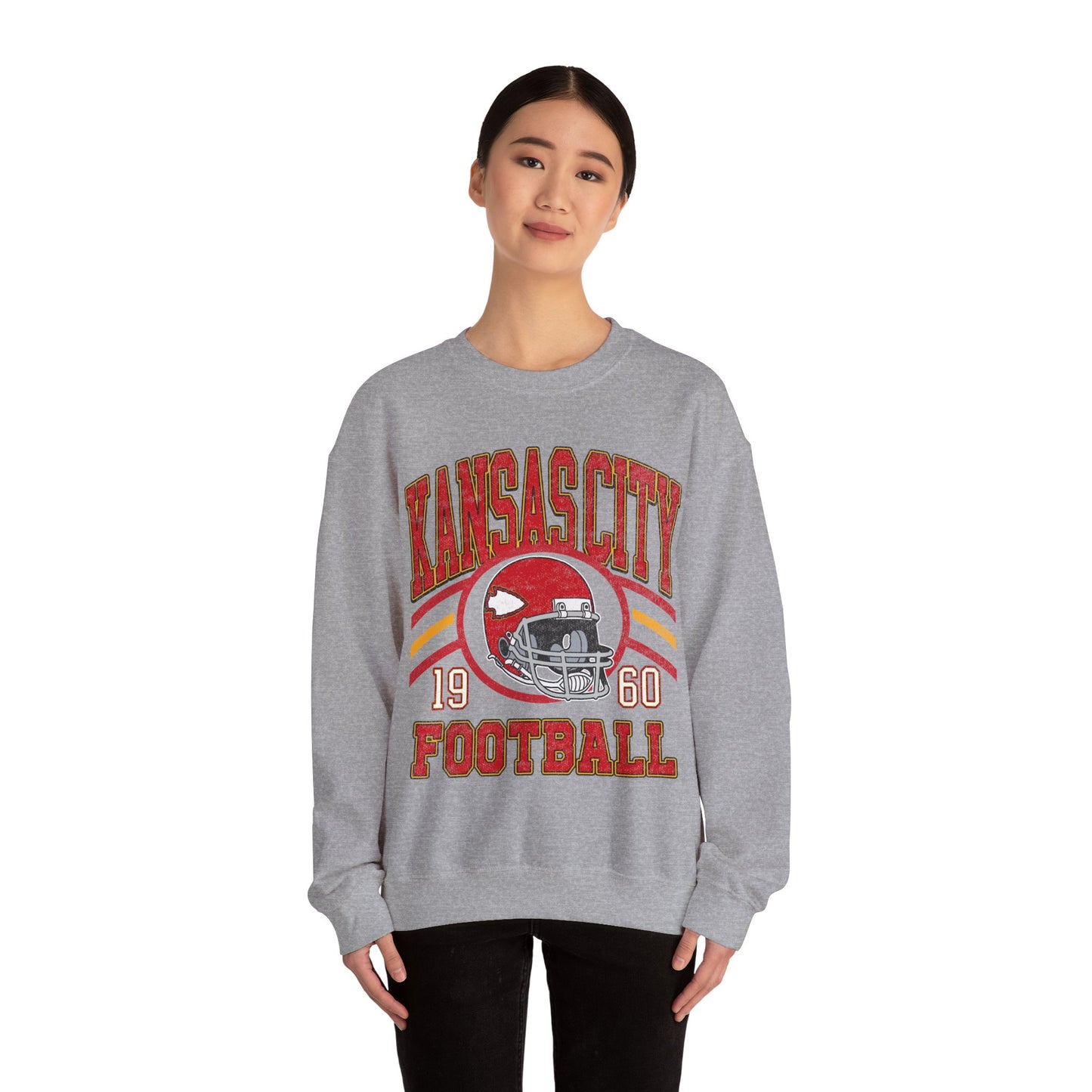 Kansas City Football Sweatshirt, Vintage Style Kansas City Football Crewneck Sweatshirt, Kansas City Sweatshirt, Sunday Football Kansas Fans