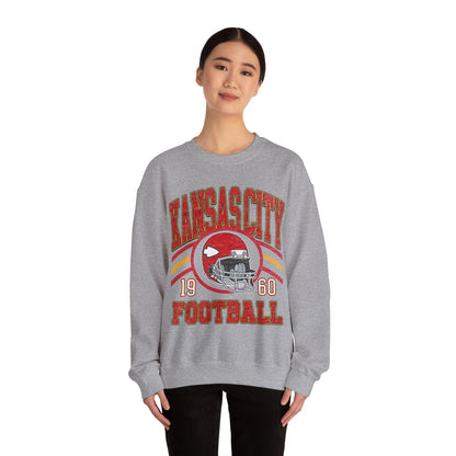 Kansas City Football Sweatshirt, Vintage Style Kansas City Football Crewneck Sweatshirt, Kansas City Sweatshirt, Sunday Football Kansas Fans