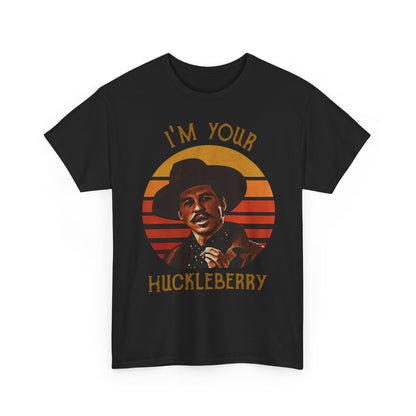 Doc Holliday Tombstone I'm Your Huckleberry Vintage Men's Cotton Black T Shirt