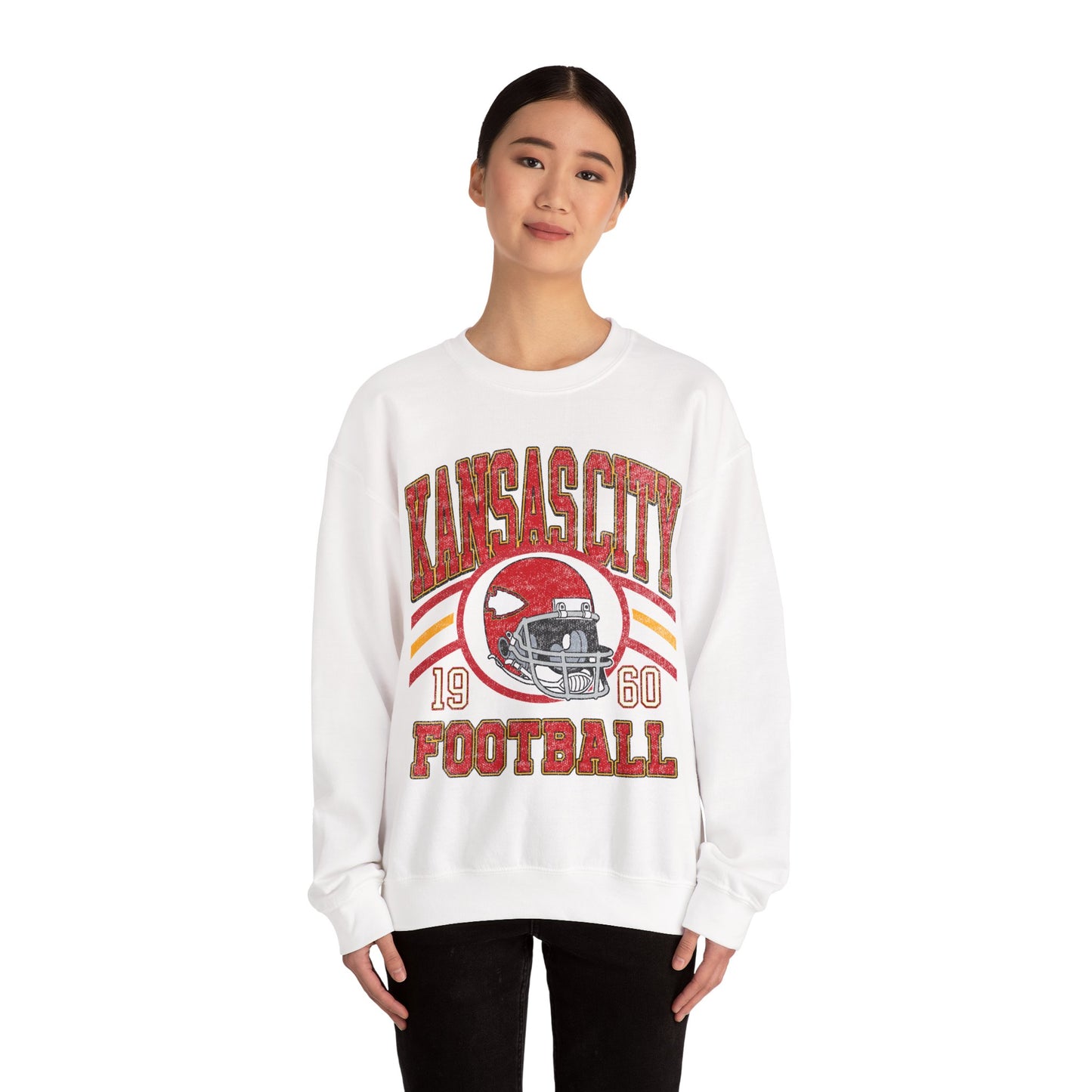 Kansas City Football Sweatshirt, Vintage Style Kansas City Football Crewneck Sweatshirt, Kansas City Sweatshirt, Sunday Football Kansas Fans