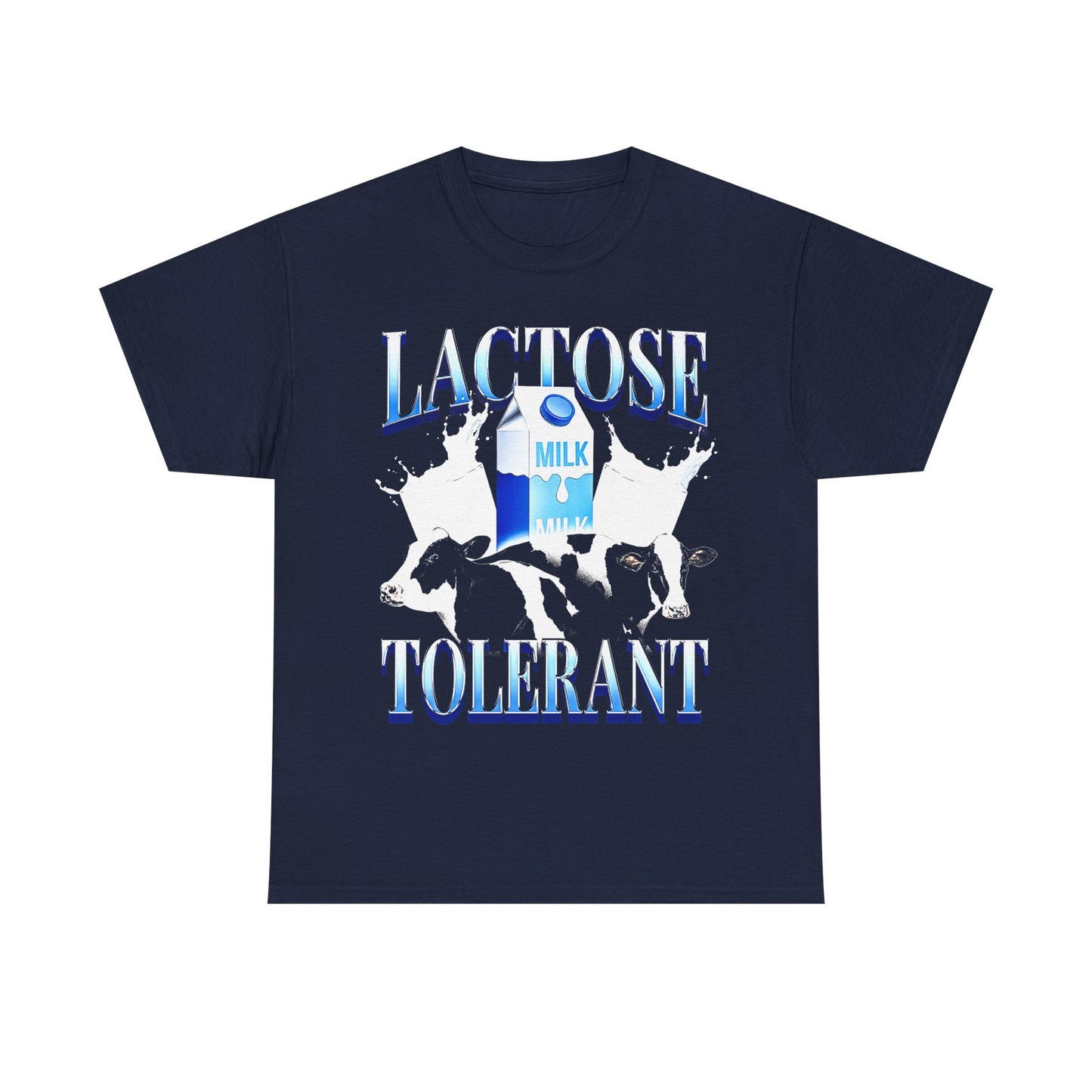 Lactose Tolerant Funny Meme Gift T shirt For Friends,Lactose Intolerant Milk LMAO Shirt For Teenager,Cringy Shirts Gen Z Humor Blue Gallon