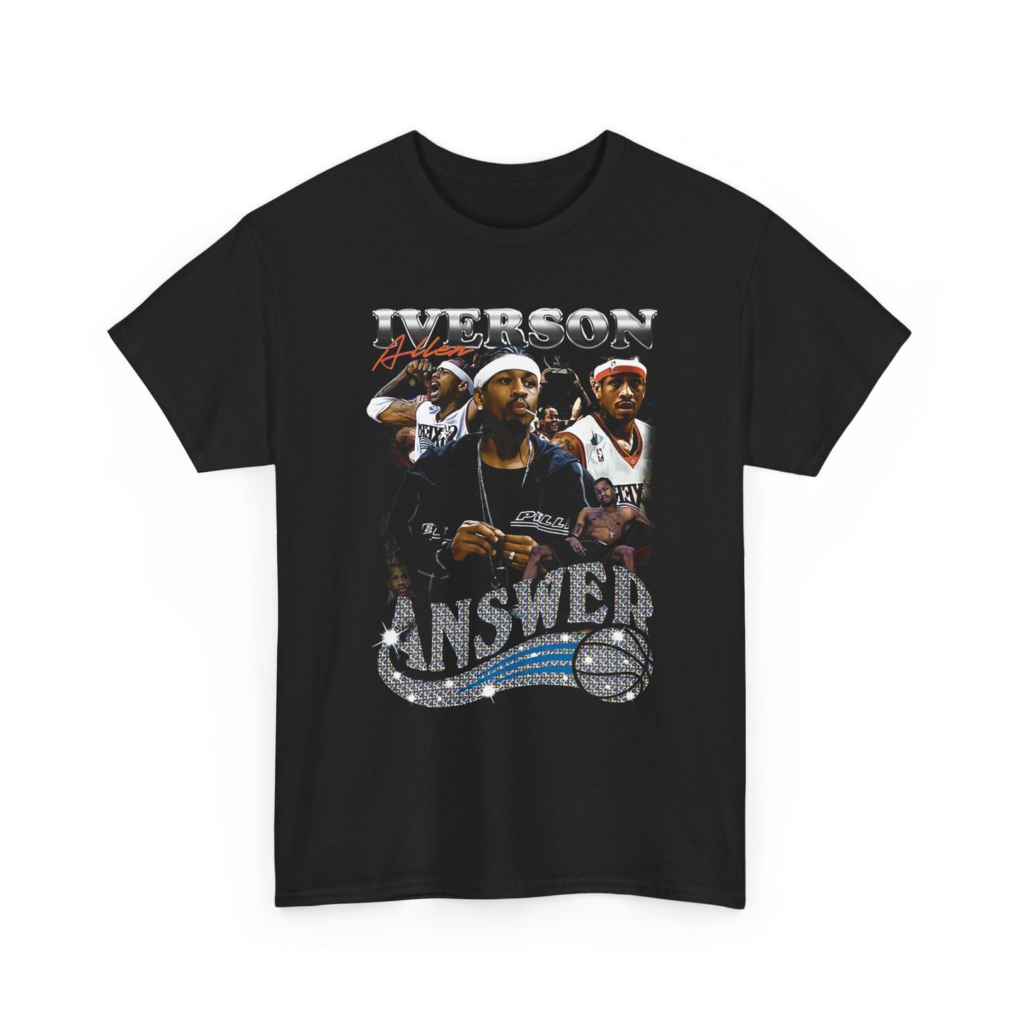 Allen Iverson, Answer, NBA, NCAA, Basket Ball T-Shirt, 76ers Club, Gifts, Souvenir