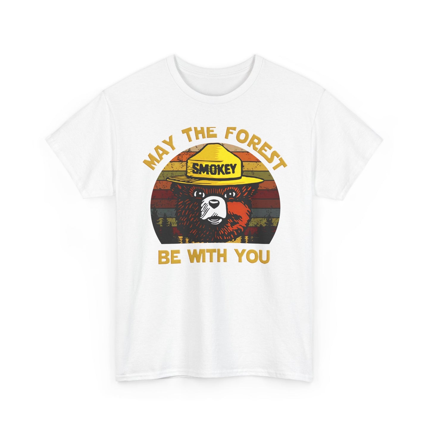 Smokey Bear May The Forest Be with You Sci-Fi Vintage Men's T-Shirt Funny Tee
