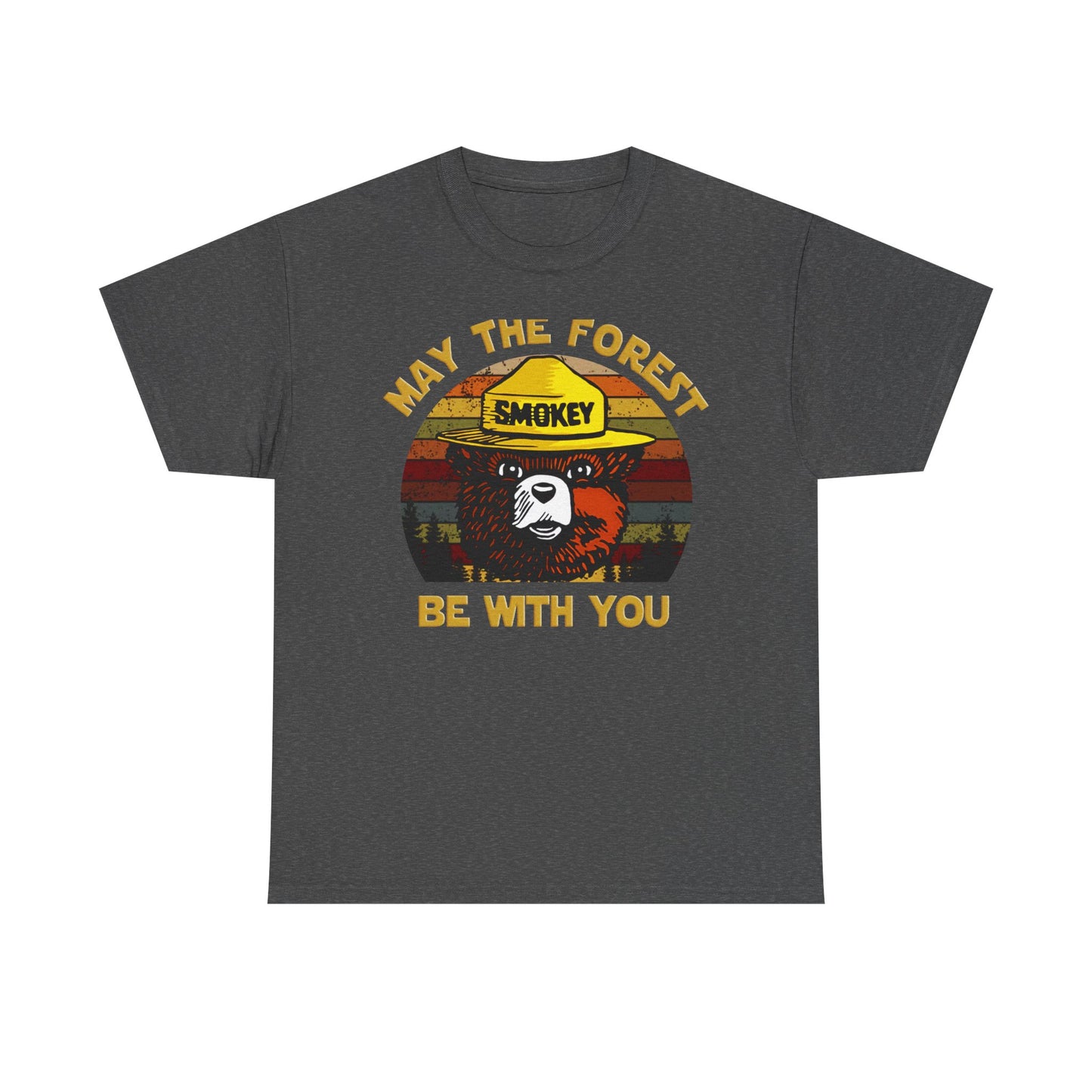 Smokey Bear May The Forest Be with You Sci-Fi Vintage Men's T-Shirt Funny Tee