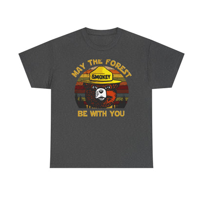 Smokey Bear May The Forest Be with You Sci-Fi Vintage Men's T-Shirt Funny Tee